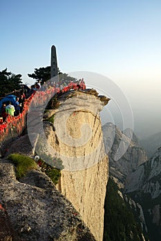 On Mountain Huashan Watching Sunrise