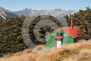 Mountain hut in Nelson Lakes National Park