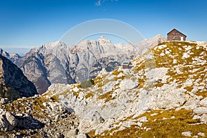 Mountain hut shelter  Triglav park, Slovenia photo