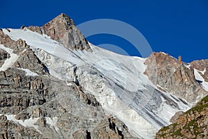 Mountain with ice slope. Tien Shan