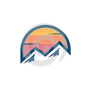 Mountain icon vector illustration concept design
