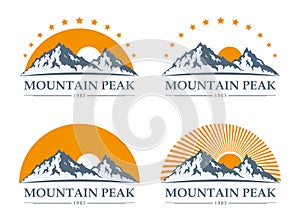 Mountain icons set