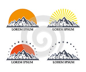 Mountain icons set