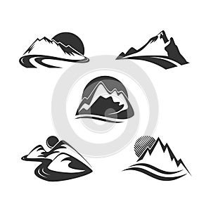 Mountain icons set