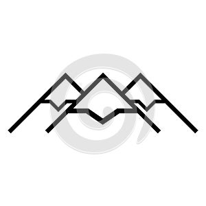 Mountain icons with snow.Mountain icons with snow vector photo