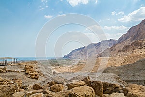 Mountain in Judaean desert and Dead sea, Israel