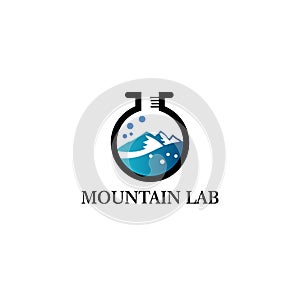 Mountain lab logo vector illustration concept, icon, element, and template for company