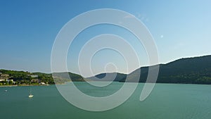 Mountain Lake Abrau, Russia, panoramic time-lapse