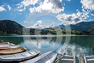 The mountain lake in Alps, Austria photo