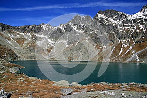 Mountain lake in autumn ( Hincovo pleso )