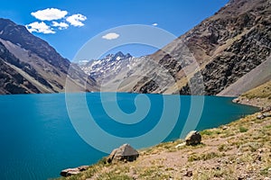 Mountain lake in chilean Andes