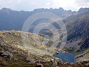 mountain lake, clouds and the enormity of the mountains, mountain Brenta