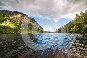 Mountain Lake on Cloudy Day