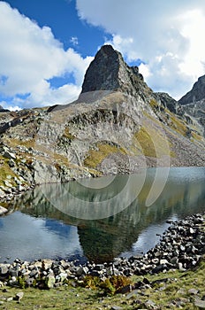 Mountain lake d'Arrious in the Atlantic Pyrenees