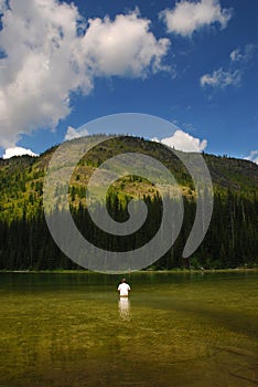 Mountain Lake Fisherman