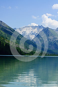 Mountain lake and glaciers