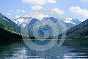 Mountain lake and glaciers