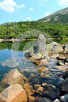 Mountain lake in high mountains