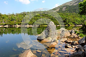 Mountain lake in high mountains