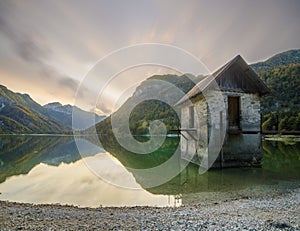 Mountain lake Lago di Predil