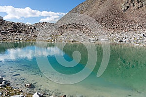 Mountain lake landscape in Europe Tyrol Alps travel