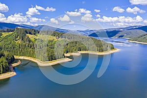Mountain lake landscape during summer