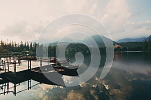 Mountain lake in National Park High Tatra.