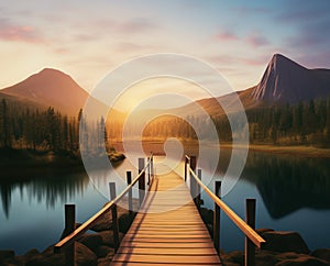 Mountain Lake Pier Nature Water Landscape