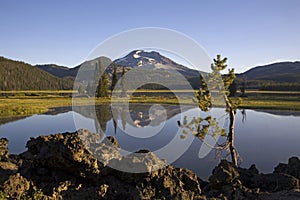 Mountain lake and reflection