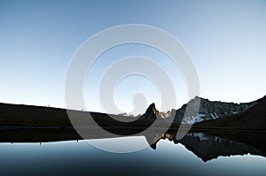 Mountain lake reflection