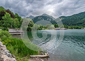 The mountain lake Schliersee in Bavaria, Germany