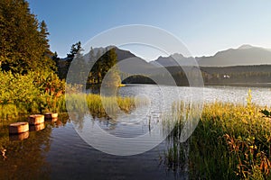 Horské jezero na Slovensku Tatra