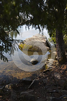 Horské jezero na Slovensku Tatra