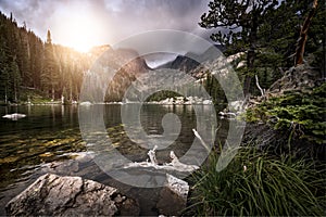 Mountain Lake at Sunset in Colorado