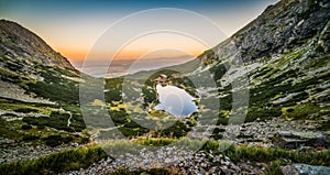 Mountain Lake at Sunset