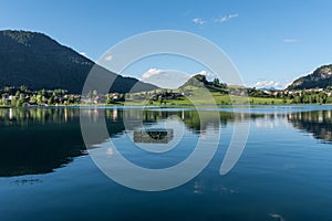 The mountain lake Thiersee in Tyrol, Austria