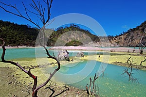 Mountain lake view ciwidey kawah putih