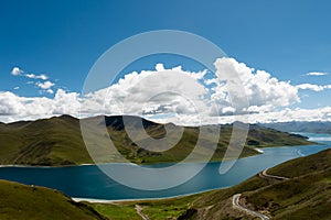 Mountain Lake Yamdrok Himalayas Tibet