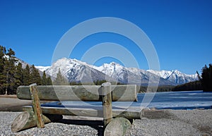 Mountain and lakes in Rockies