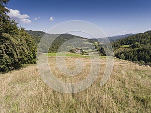 Mountain landcsape at summer time in south of Poland. View from