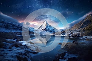 Mountain landscape, AI generated