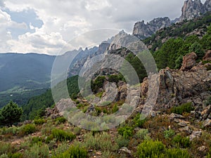 Mountain landscape in the Aiguilles de Bavella
