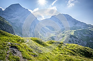 Mountain landscape of the Allgau Alps