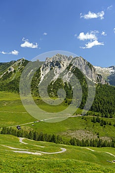 Mountain landscape along the road to Crocedomini pass photo