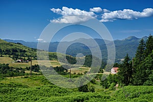 Mountain landscape along the road to Passo Cento Croci, Liguria