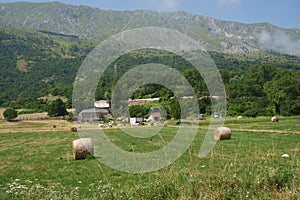 Mountain landscape along the road to Rocca di Cambio, Abruzzo photo