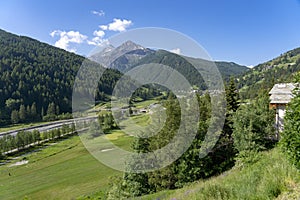 Mountain landscape along the road to Sestriere