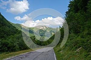 Mountain landscape along the road to Terminillo