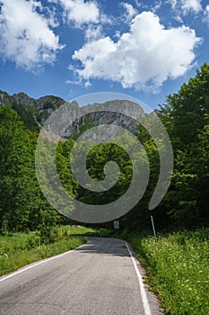 Mountain landscape along the road to Terminillo