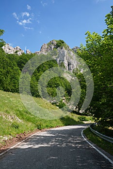 Mountain landscape along the road to Terminillo